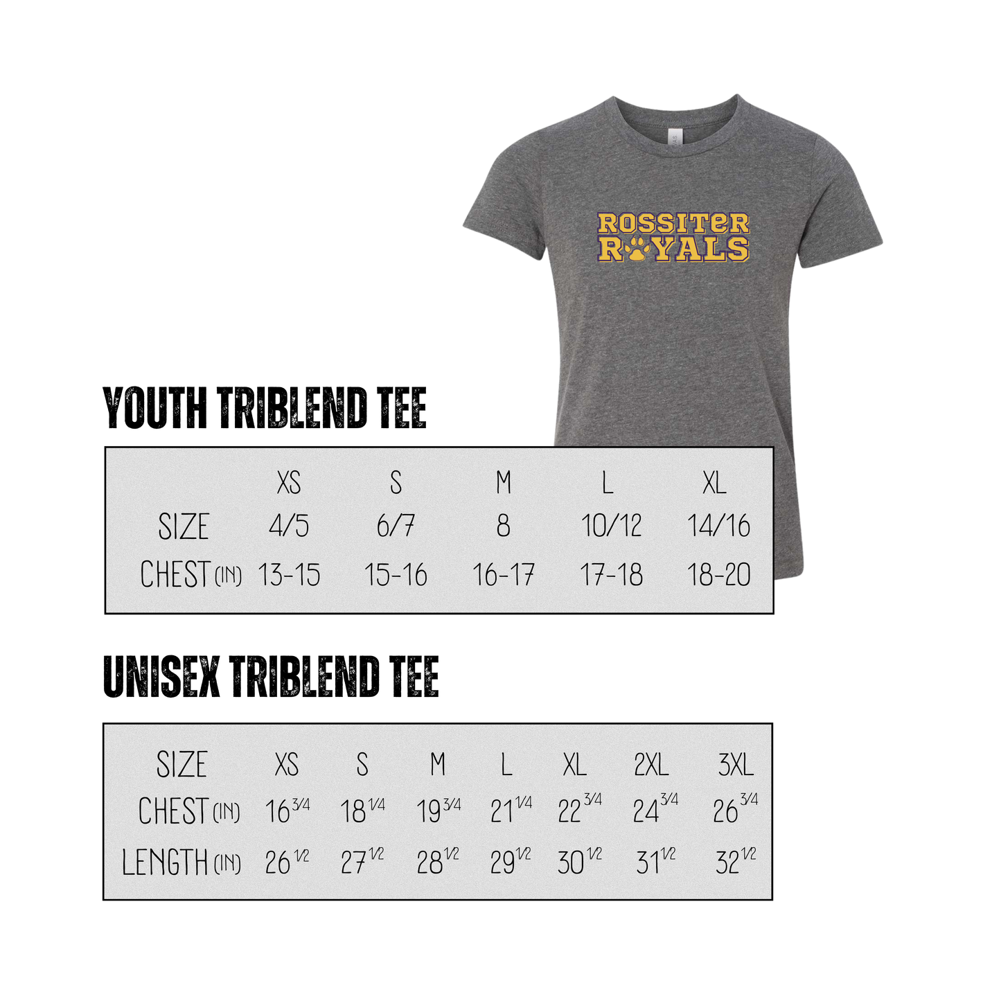 Rossiter Youth & Adult Triblend Tee