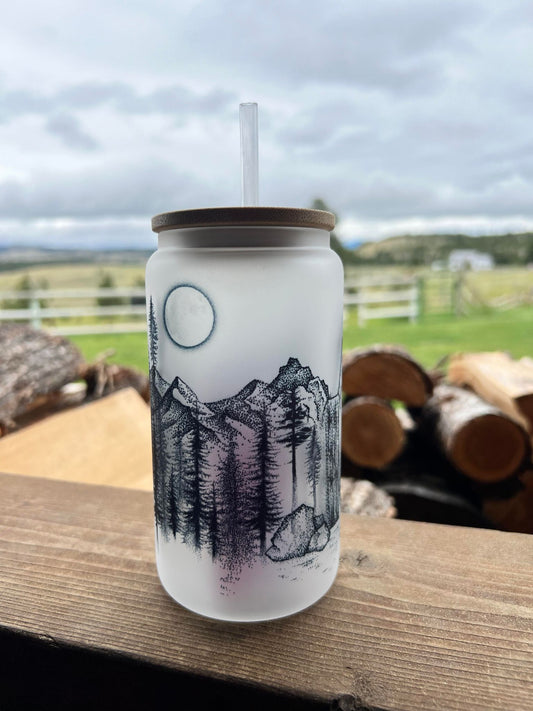 Mountain View Glass Can Cup