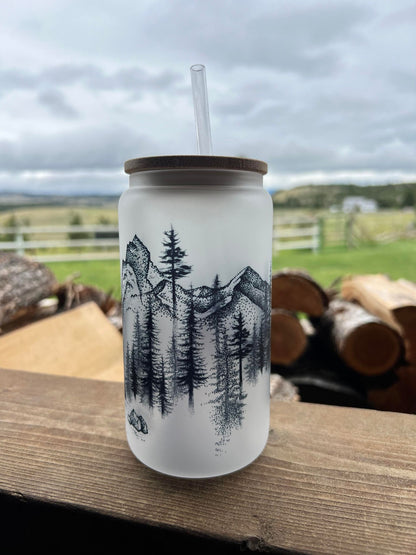 Mountain View Glass Can Cup